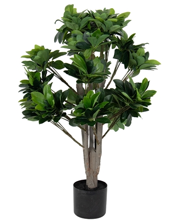 Kunstplant 90 cm hoogte - Groene kunst Schefflera plant met pot