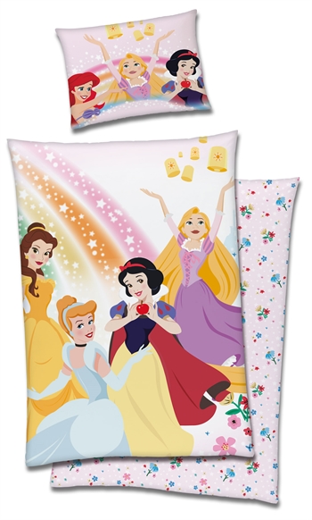 Princess junior beddengoed 100x140 cm - Disney prinsessen - 2 in 1 design - 100% katoen.