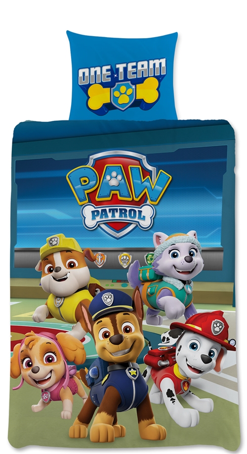 Paw Patrol junior beddengoed 100x140 cm - One Team - 2 in 1 ontwerp - 100% katoen