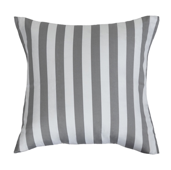 Kussensloop 60x63 cm - Zacht katoensatijn - Nordic Stripe - Grijs en wit