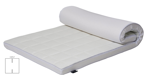 Natuurlijke latex H-split topmatras - 180x200 cm - 7 cm hoog - 100% Talalay natuurlatex - Nature By Borg