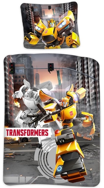 Transformers beddengoed 140x200 cm - Bumblebee en Jazz - Dekbedovertrek met 2-in-1 design - 100% katoenen beddengoed