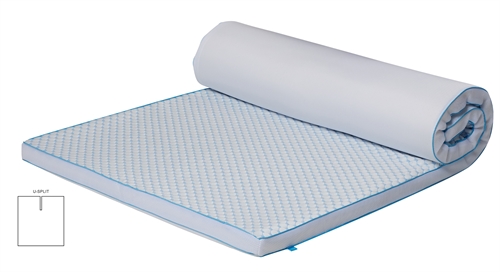 Koelende U-split topmatras - 160x200 cm 5 cm hoog - 5 zones - Memory foam topmatras - SLEEP TECH by Borg