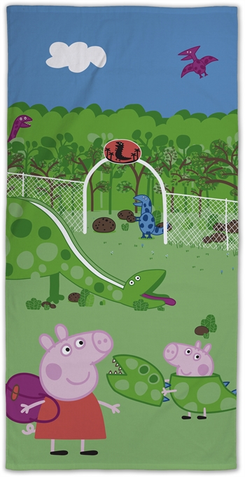 Badhanddoek - Peppa Pig - Dinosaurus - 70x140 cm - 100% Katoen