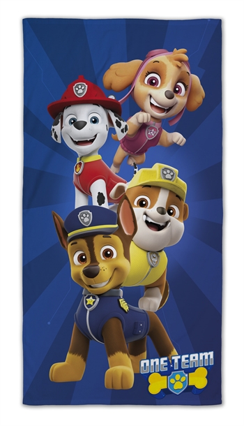 Paw Patrol handdoek - One Team - 70x140 cm - 100% katoen - Zachte badhanddoek