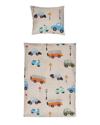 Beddengoed voor baby\'s met auto\'s - 70x100 cm - OEKO-TEX® gecertificeerd - 100% katoenen beddenset