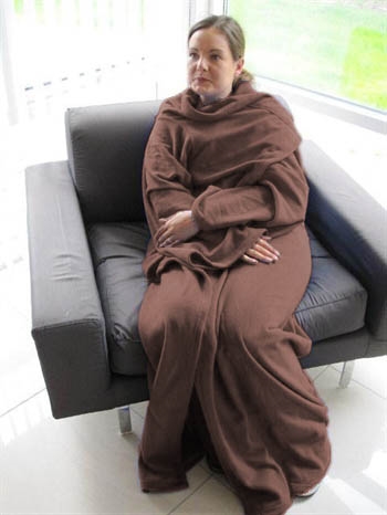 Snuggie deken - Deken met mouwen - 130x180 cm - Bruin