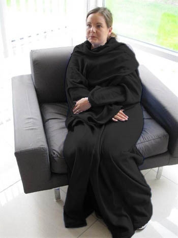 Snuggie deken - Deken met mouwen - 130x180 cm - Zwart