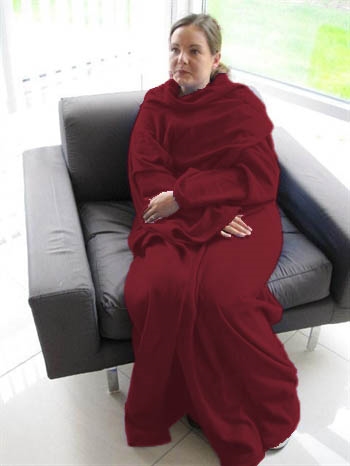 Snuggie deken - Deken met mouwen - 130x180 cm - Bordeauxrood